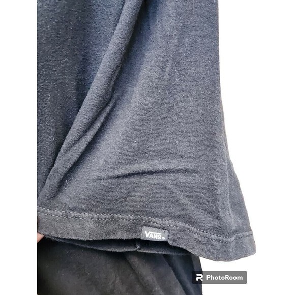 VANS Off The Wall Black T-Shirt Size Large Skater Slim Fit - Picture 4 of 5